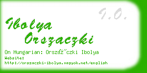 ibolya orszaczki business card